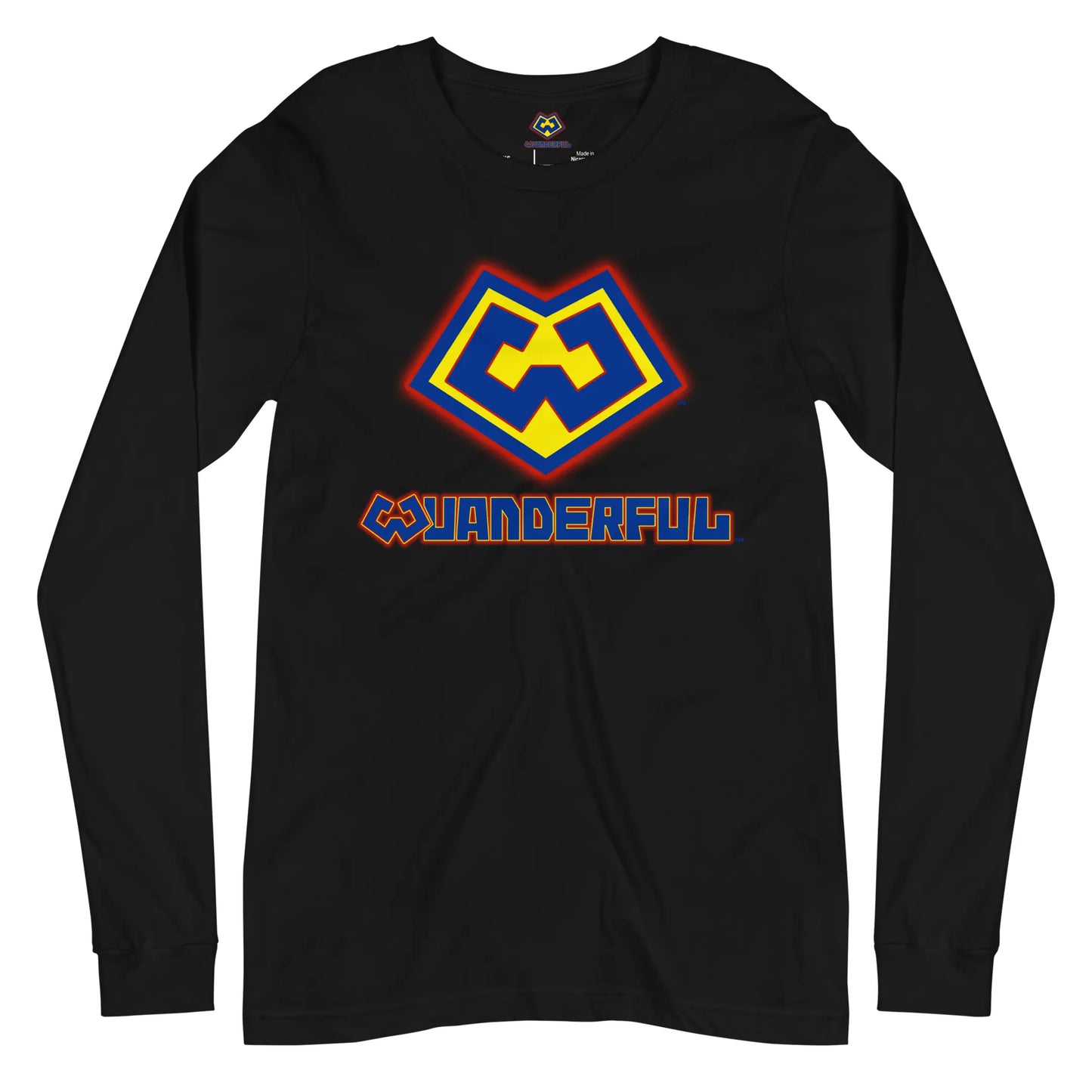 Wuanderful Locos logo on a limited edition black long-sleeve shirt