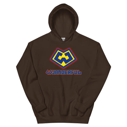 Wuanderful Locos logo on a brown limited edition hoodie
