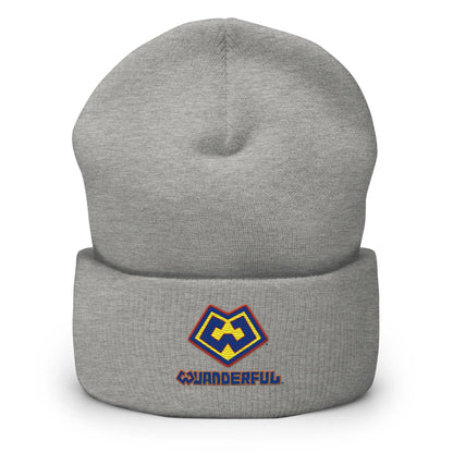 Wuanderful Locos logo on a limited edition grey knit beanie cap