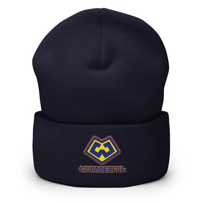 Wuanderful Locos logo on a limited edition navy blue knit beanie cap