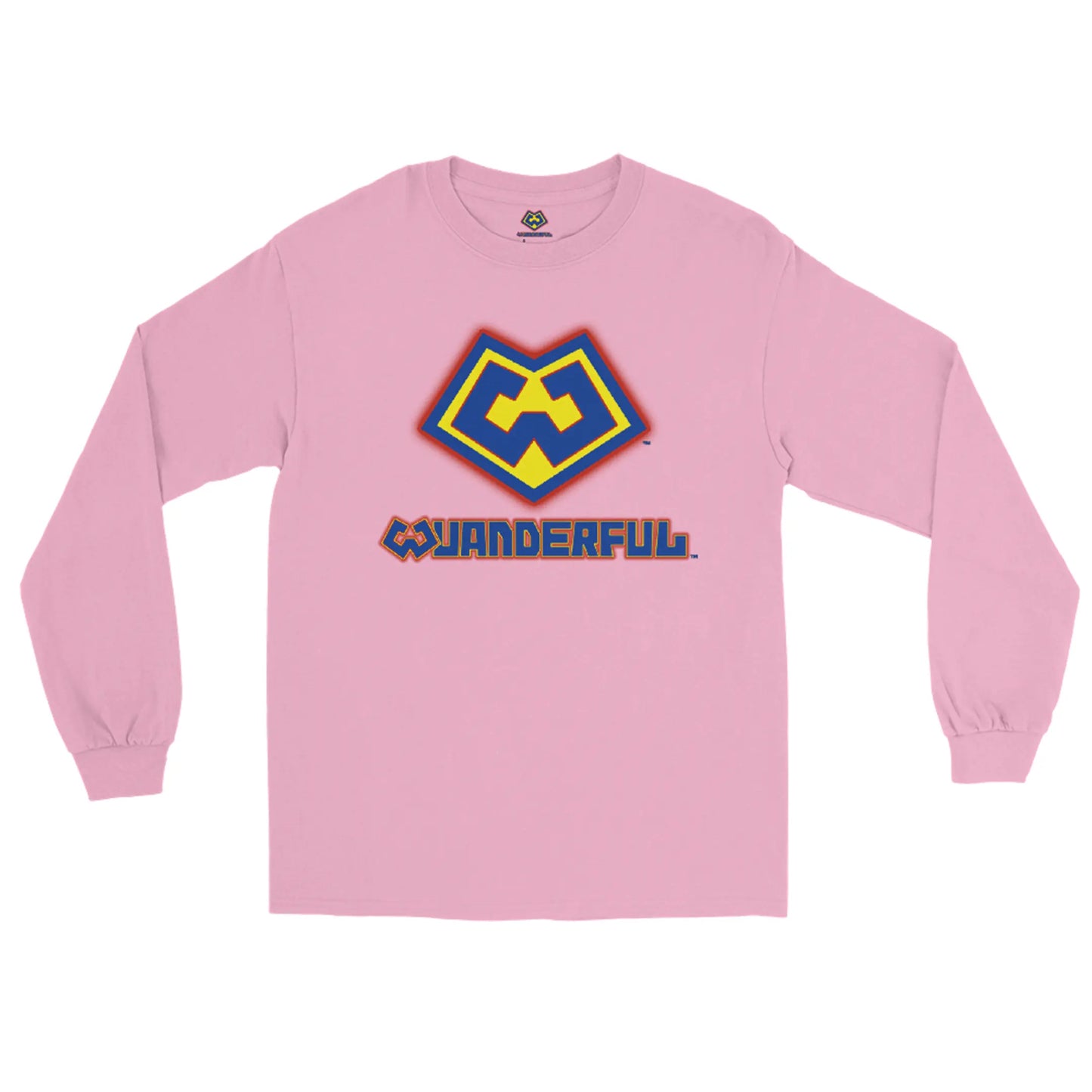 Wuanderful Locos logo on a limited edition pink long-sleeve shirt
