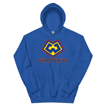 Wuanderful Locos logo on a royal blue limited edition hoodie