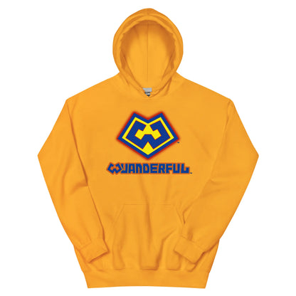 Wuanderful Locos logo on a yellow limited edition hoodie