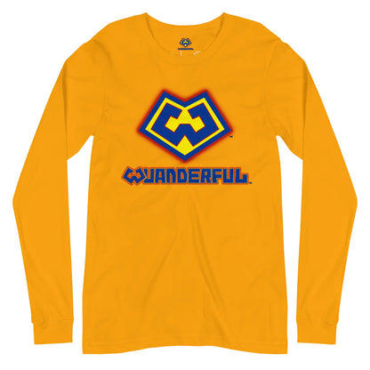 Wuanderful Locos logo on a limited edition yellow long-sleeve shirt